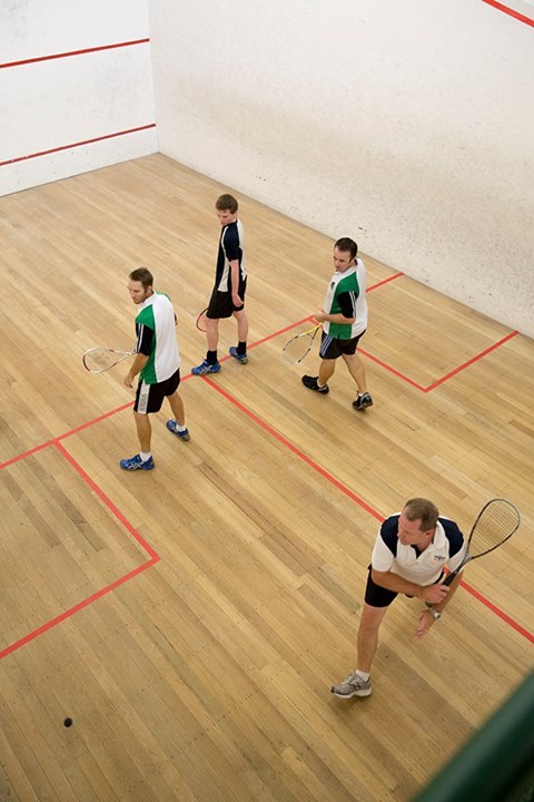 Craig returning a ball ion our match against Dave Cooper and Andrew Pringle at the Stafford Doubles.